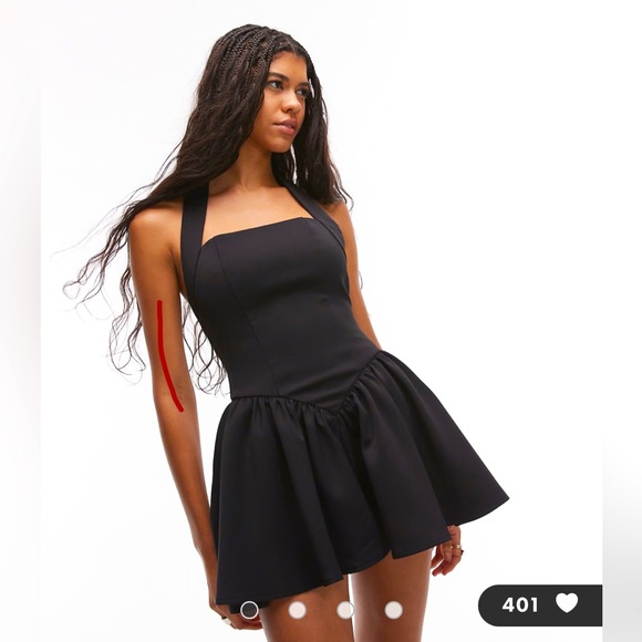 Dresses & Skirts - Halter Neck Structured Skater Mini Dress